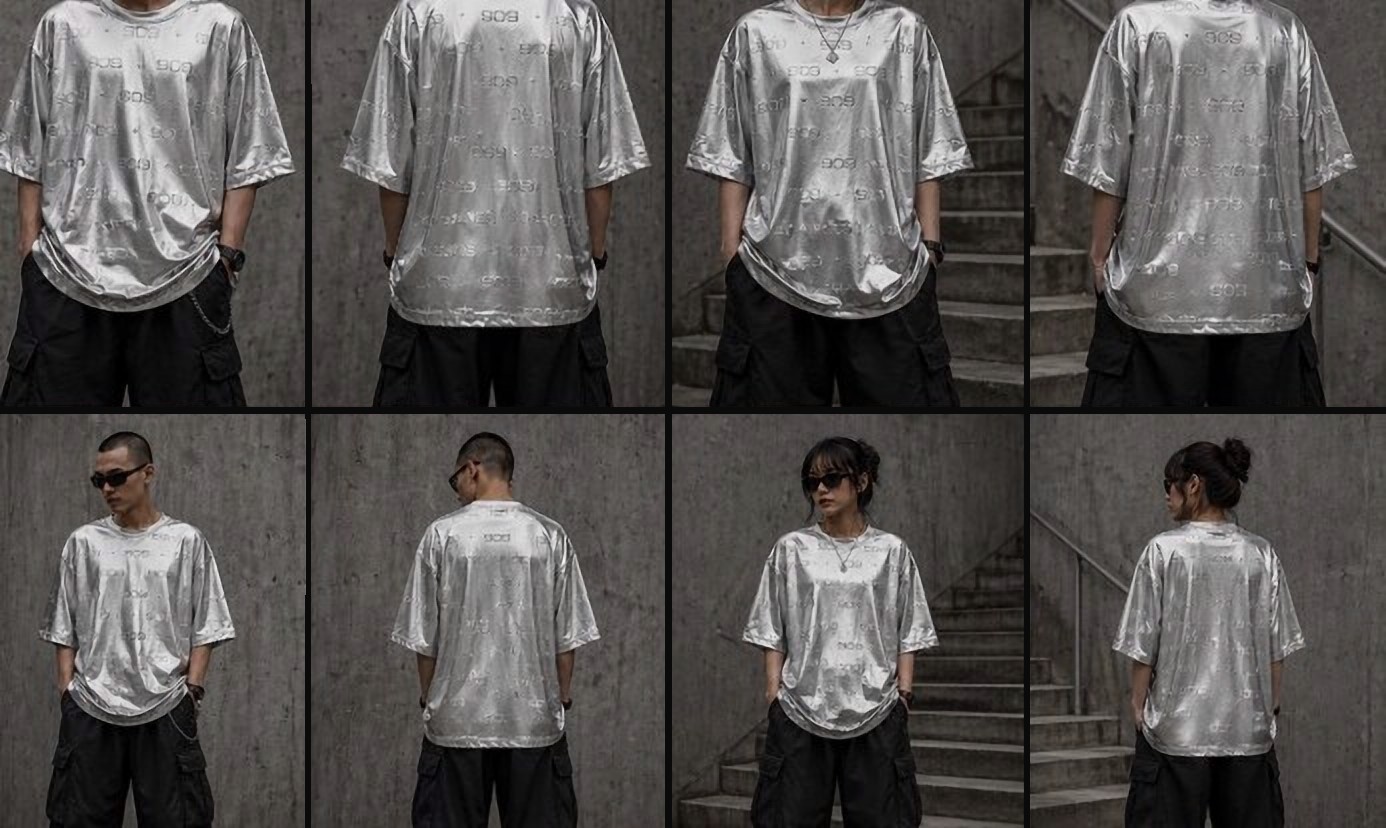 All-over 909 silver tee