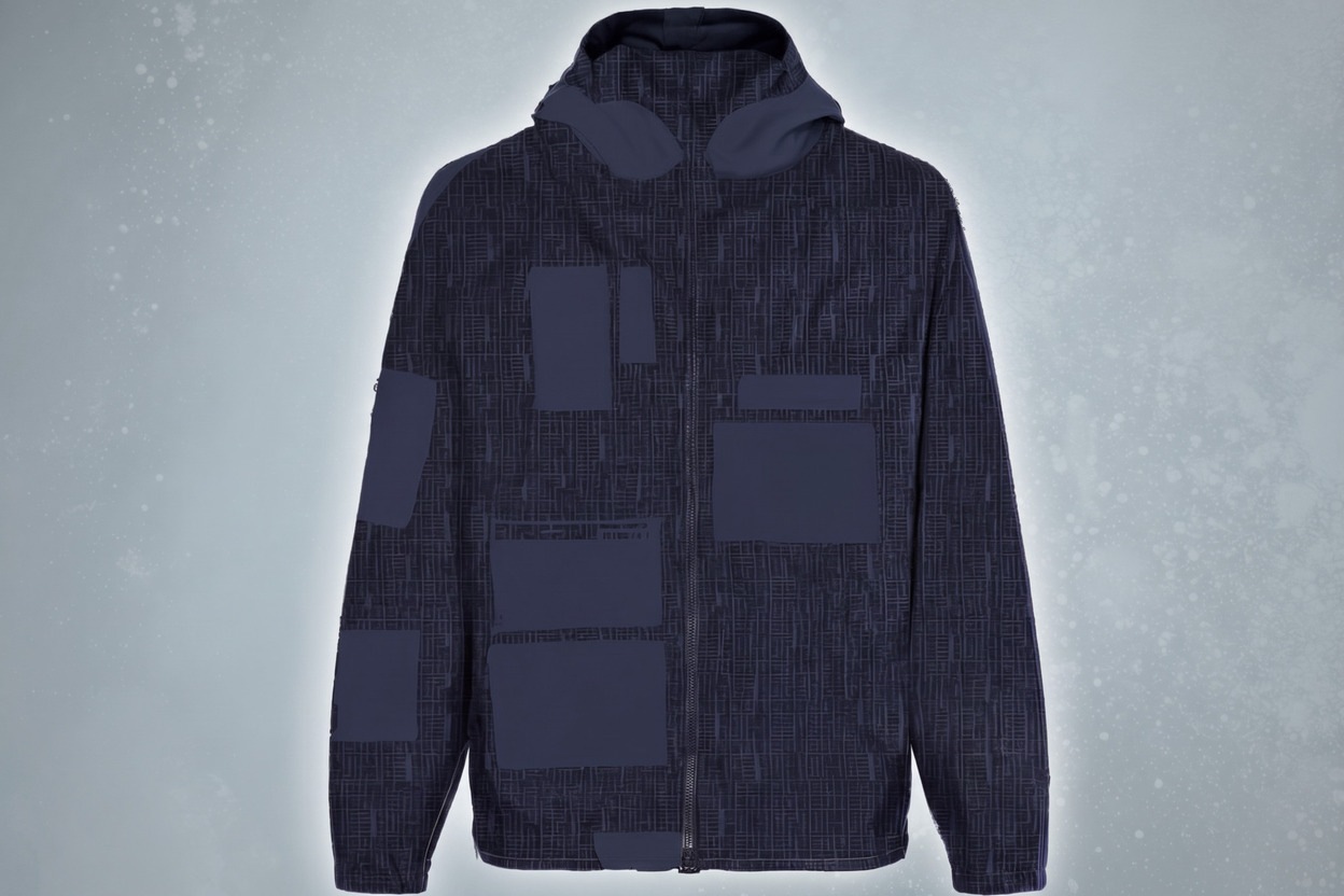 Patch jacket with hood
