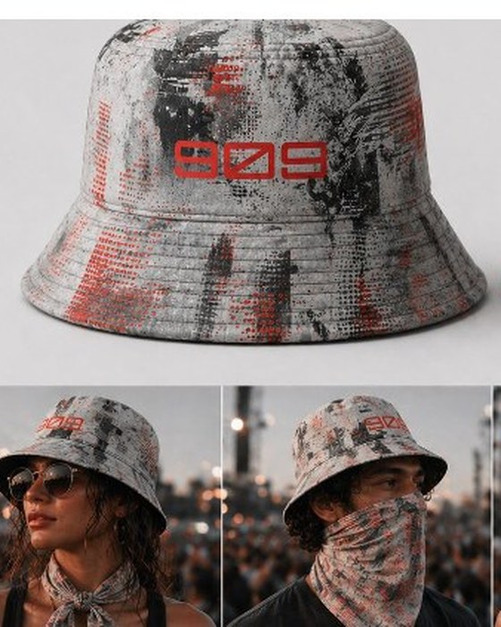 Bucket hats, painted